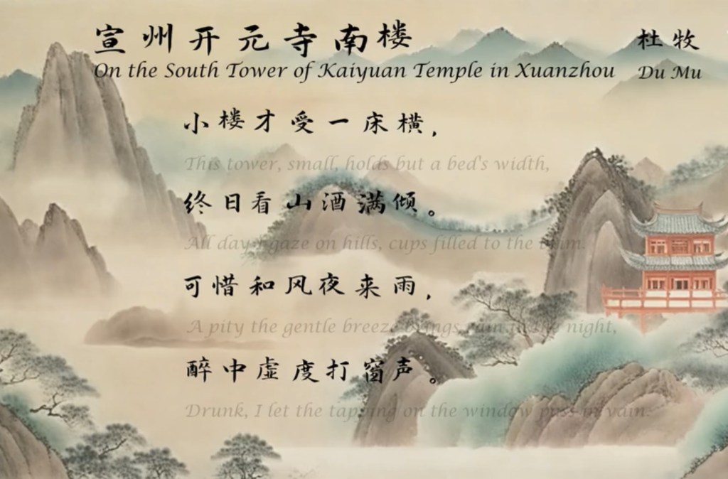 ChatGPT翻译杜牧作品……宣州开元寺南楼